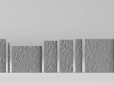 001677 Modular Concrete Wall Kit Relief Panels 3D Print Model
