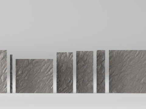001677 Modular Concrete Wall Kit Relief Panels 3D Print Model