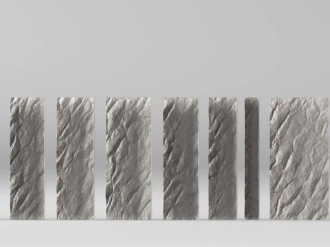 001677 Modular Concrete Wall Kit Relief Panels 3D Print Model