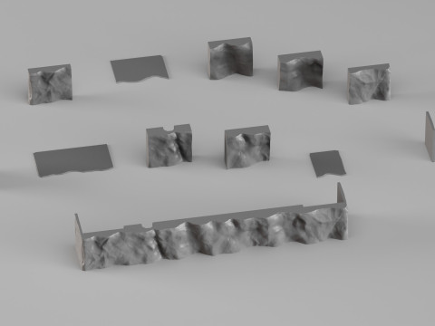 001681 주방 Stone Island 세트 프리미엄 건축 바위 조각 요소 3D 프린트 모델