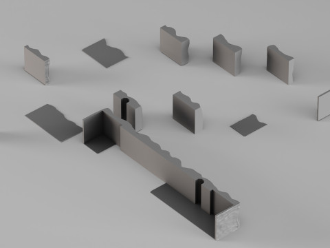 001681 주방 Stone Island 세트 프리미엄 건축 바위 조각 요소 3D 프린트 모델