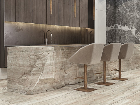 001681 주방 Stone Island 세트 프리미엄 건축 바위 조각 요소 3D 프린트 모델