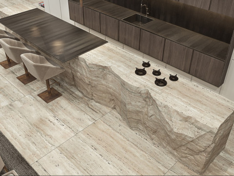 001681 주방 Stone Island 세트 프리미엄 건축 바위 조각 요소 3D 프린트 모델