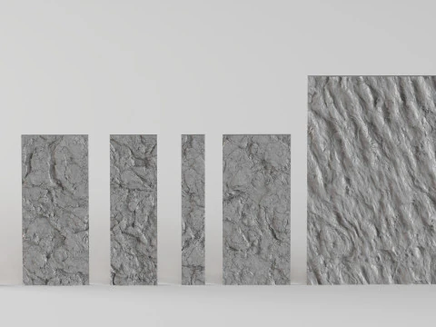 Conjunto de painel de parede de pedra 001683 Modelo de Impressão 3D