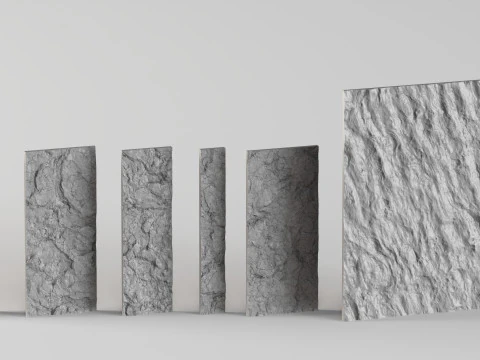 001683 Stone Wall Panel Set 3D Print Model