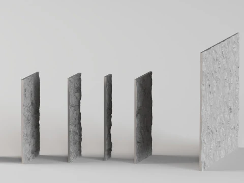 001683 Stone Wall Panel Set 3D Print Model