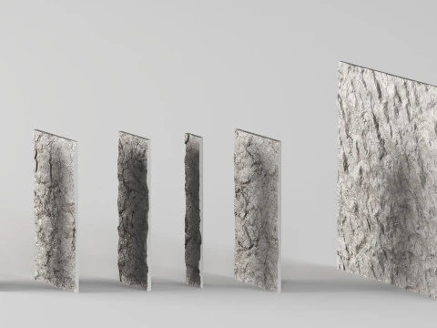 001683 Stone Wall Panel Set 3D Print Model