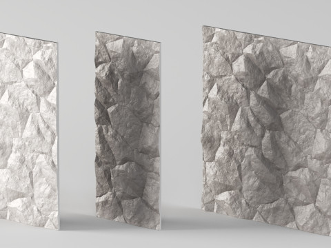 001684 Stone Wall Panel Set 3D Print Model