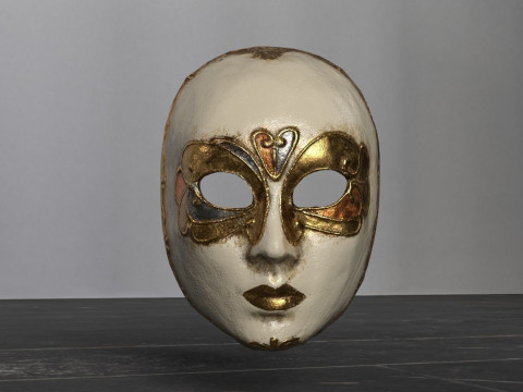 S00078 Wenecka maska ​​dekoracyjna LowPoly Model 3D