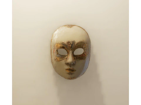 S00078 Venetian Decorative Mask LowPoly 3D Model