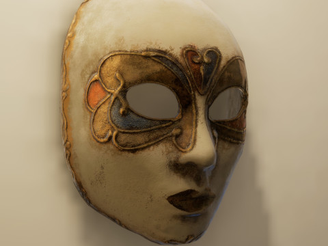 S00078 威尼斯装饰面具 LowPoly 3D 模型