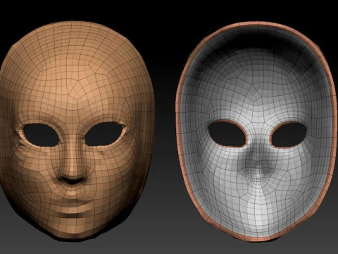 S00078 Venetian Decorative Mask LowPoly 3D Model