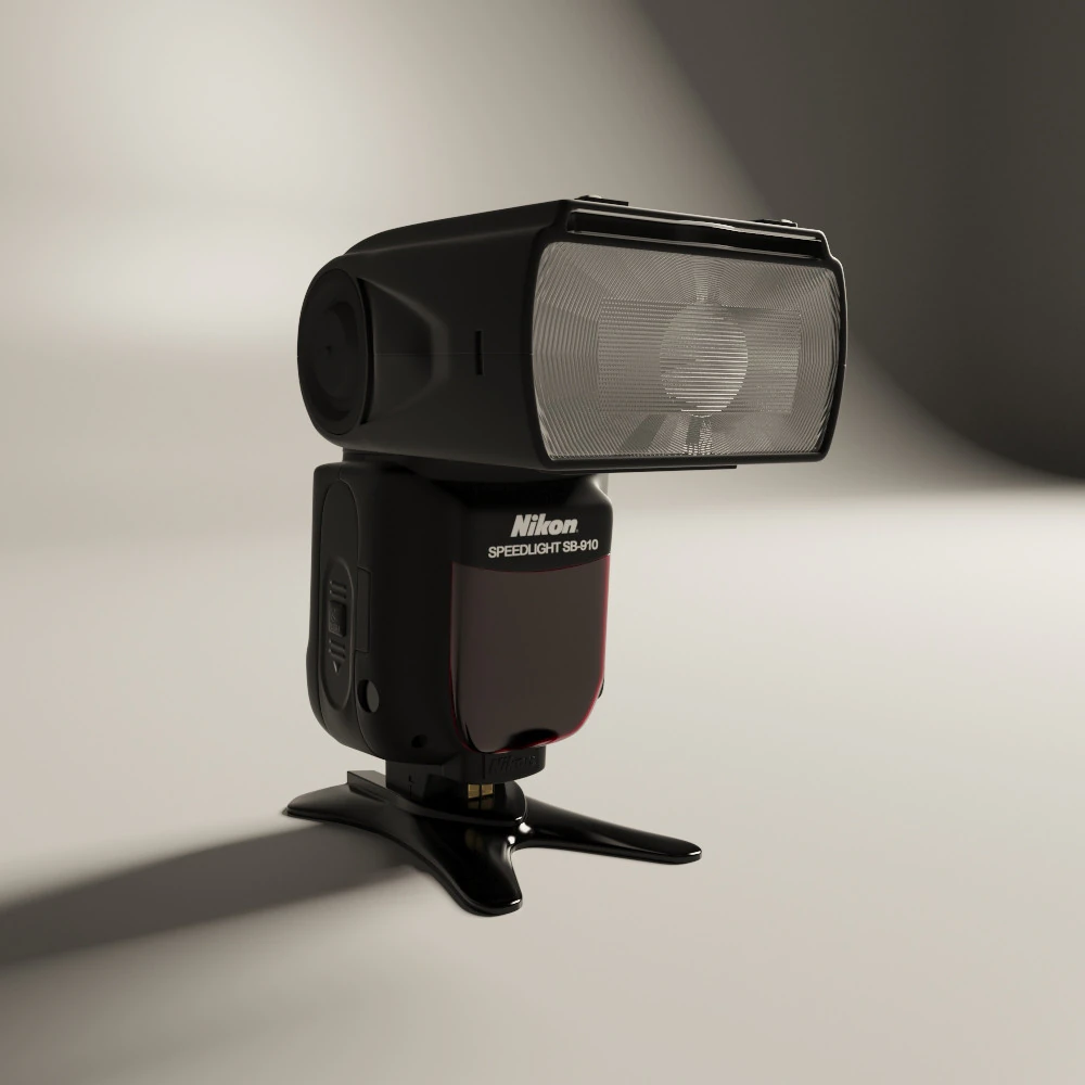 S00084 Nikon Speedlight SB-910 3D Model .c4d .max .obj .3ds .fbx .stl .blend 
