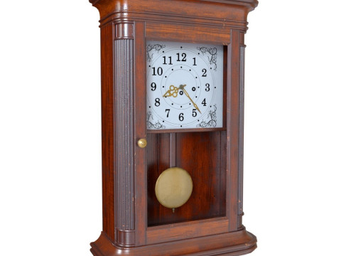 S00071 빈티지 나무 벽시계 로우 폴리 3D 모델