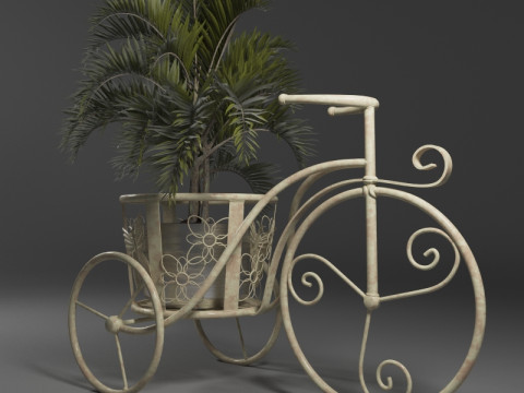 S00083 Jardin Metal Bicycle Flower Stand 3D Model