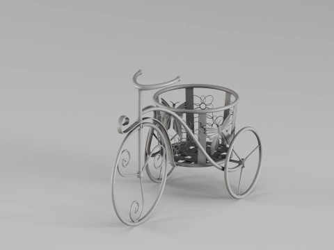 S00083 Jardin Metal Bisiklet &Ccedil;i&ccedil;ek Standı 3D Baskı Modeli