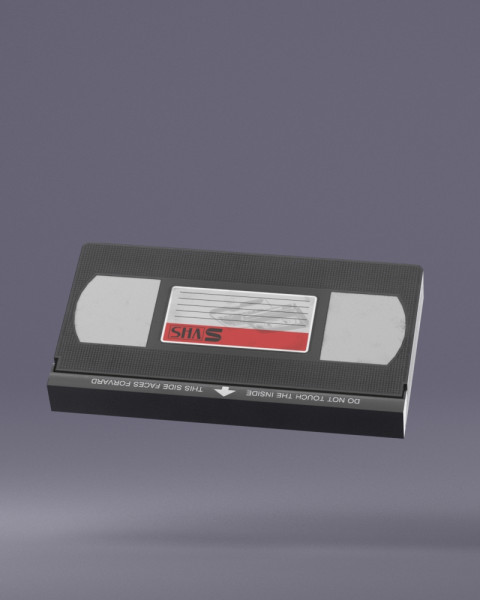S00085 VHS ビデオ カセット レトロ メディア アセット 3Dモデル .c4d .max .obj .3ds .fbx .stl .blend
