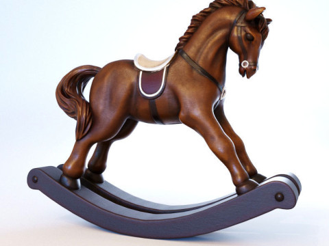 S00057 Classic Wooden Rocking Horse 3dp 3D Print Model