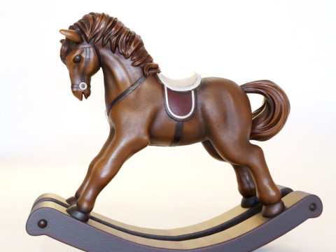 S00057 Klassisches Holzschaukelpferd 3dp 3D Druckmodell