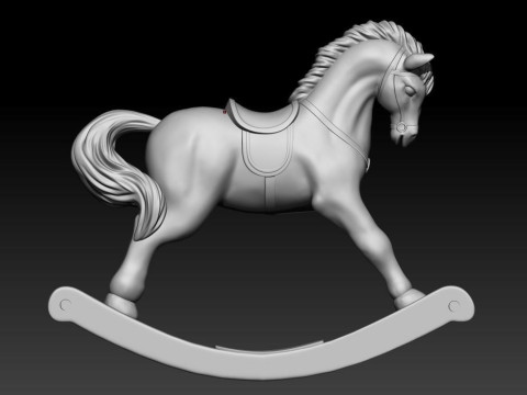 S00057 Klassisches Holzschaukelpferd 3dp 3D Druckmodell
