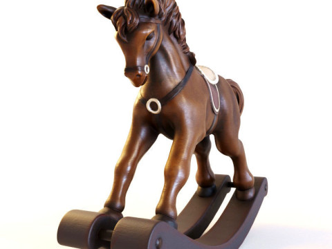 S00057 Klassisches Holzschaukelpferd 3dp 3D Druckmodell