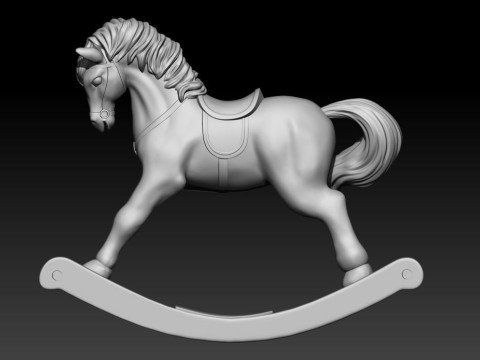 S00057 Klassisches Holzschaukelpferd 3dp 3D Druckmodell