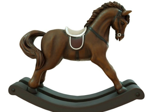 S00057 Klassisches Holzschaukelpferd 3dp 3D Druckmodell