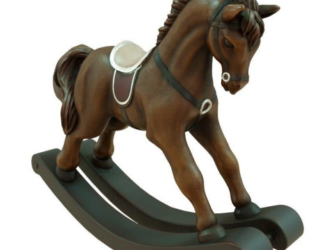 S00057 Klassisches Holzschaukelpferd 3dp 3D Druckmodell
