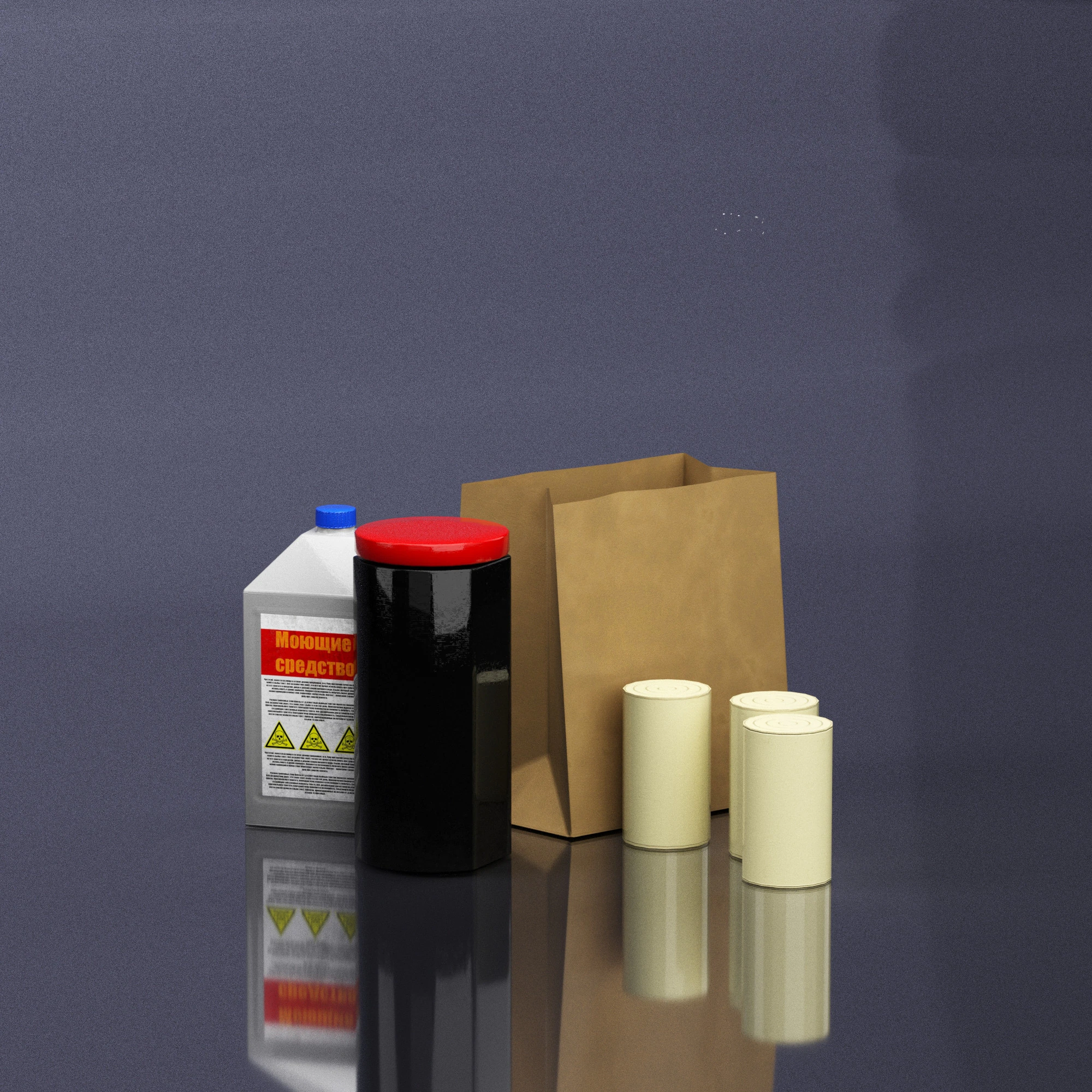 S00063 Household Packaging Containers Set 3D Model .c4d .max .obj .3ds .fbx .stl .blend 