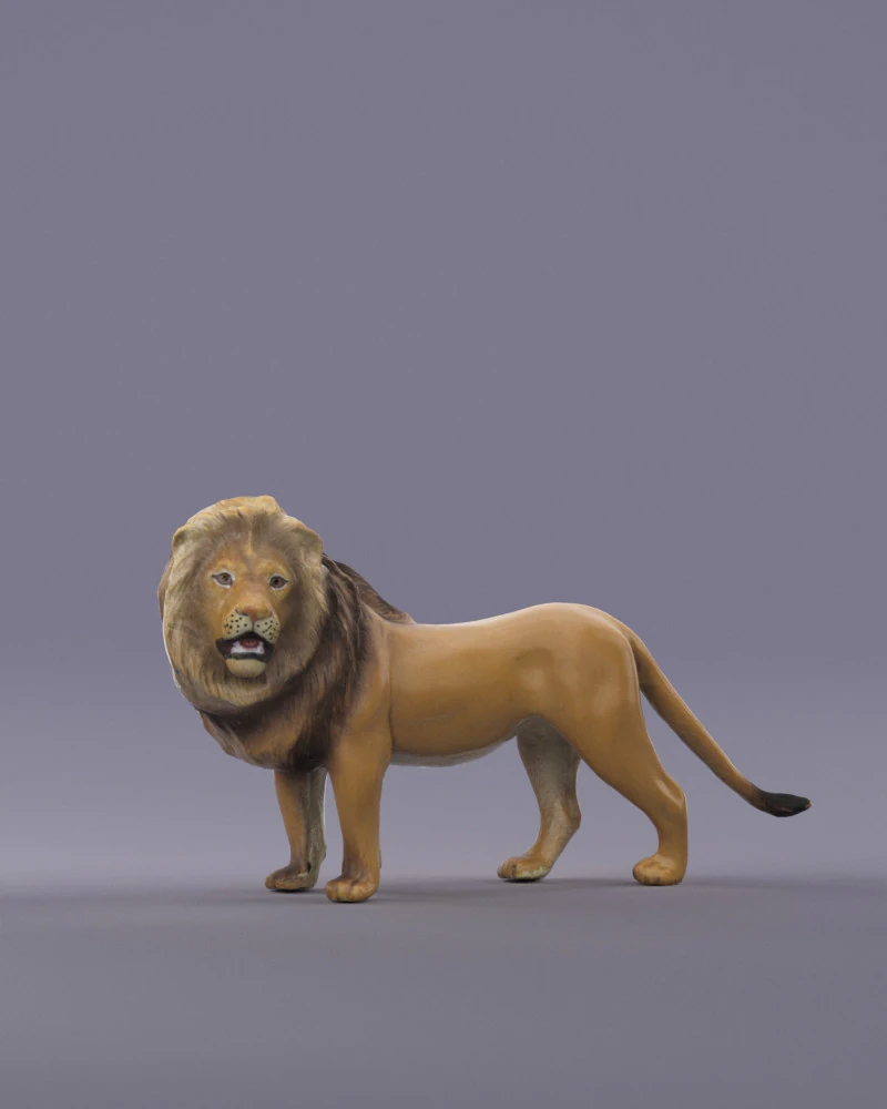 S00054 Realistic African Lion Sculpture Lowpoly 3D Model .c4d .max .obj .3ds .fbx .stl .blend