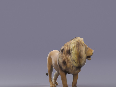 S00054 यथार्थवादी अफ़्रीकी शेर की मूर्ति लोपोली 3D मॉडल