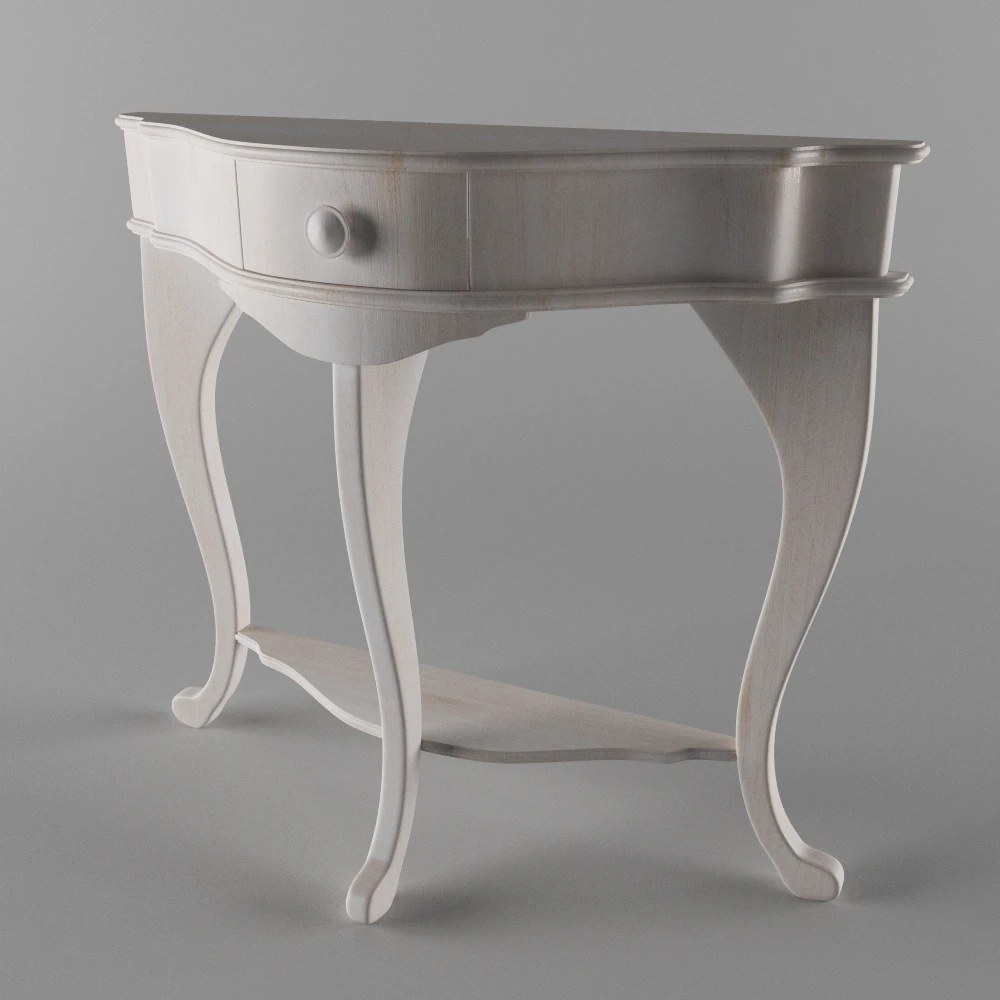 S00047 Classic Wooden Console Table 3D Model .c4d .max .obj .3ds .fbx .stl .blend 