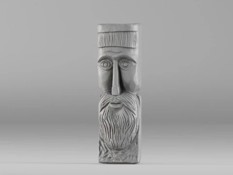 S00073 Ancient Carved Wooden Mask Fragment 3dp 3D Print Model