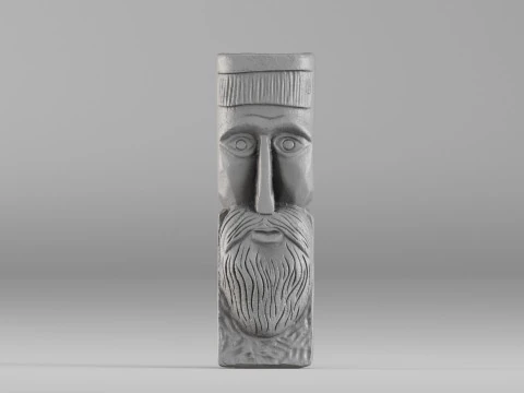 S00073 Frammento di maschera in legno antico intagliato 3dp Modello di stampa 3D