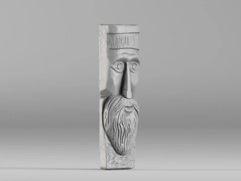 S00073 Frammento di maschera in legno antico intagliato 3dp Modello di stampa 3D