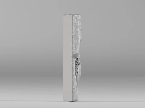 S00073 Frammento di maschera in legno antico intagliato 3dp Modello di stampa 3D
