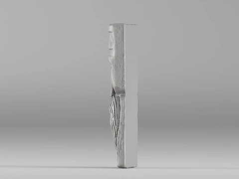 S00073 Frammento di maschera in legno antico intagliato 3dp Modello di stampa 3D