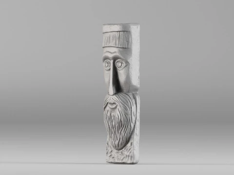 S00073 Frammento di maschera in legno antico intagliato 3dp Modello di stampa 3D