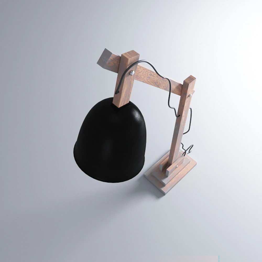 S00048 Modern Wooden Desk Lamp 3D Model .c4d .max .obj .3ds .fbx .stl .blend