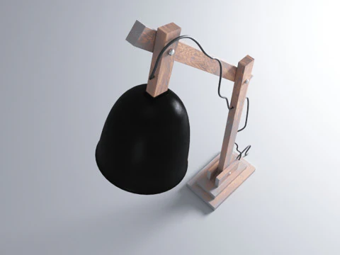 S00048 Candeeiro de mesa de madeira moderno Modelo 3D