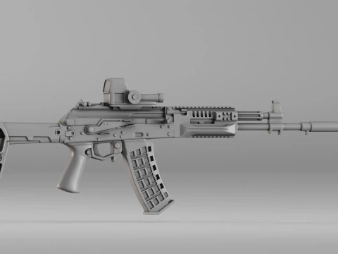 S00097 Modern Tactical Assault Rifle Realistic Prop 3D Print Model