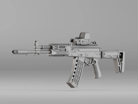 S00097 Modern Tactical Assault Rifle Realistic Prop 3D Print Model
