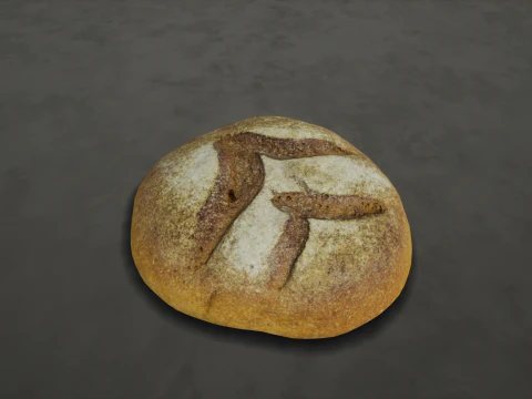 S00003 Rustic Artisan Bread Loaf 3D Model