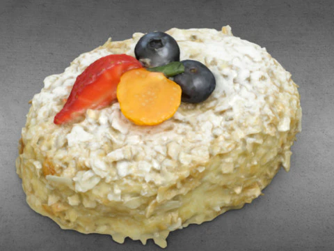 S00002 新鲜浆果奶油分层甜点蛋糕 3D 模型