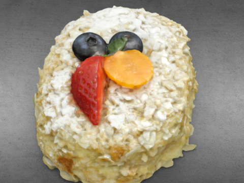 S00002 新鲜浆果奶油分层甜点蛋糕 3D 模型