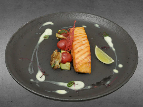 S00005 Gourmet Salmon Fillet Plated Dish 3D Model