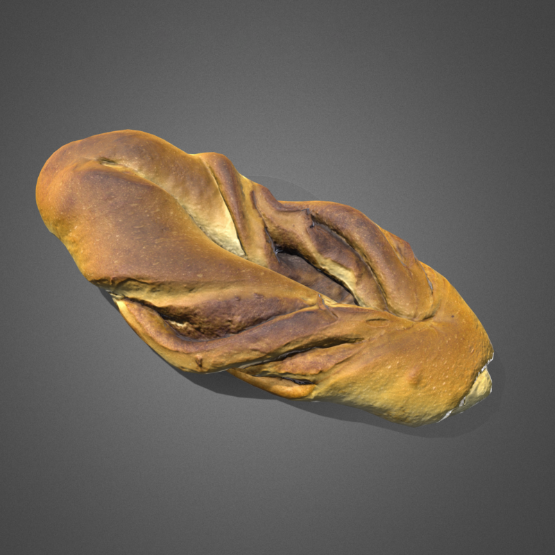 S00007 Rustic Braided Bread Loaf 3D Model .c4d .max .obj .3ds .fbx .stl .blend 