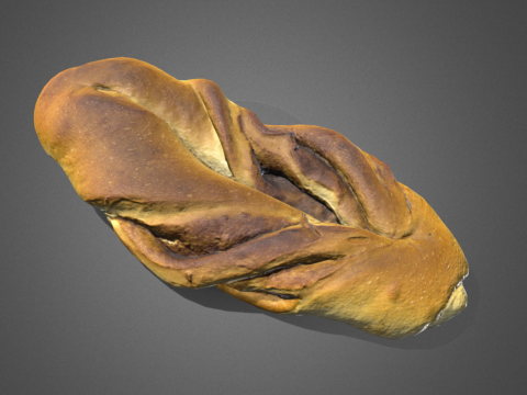 S00007 Rustiek gevlochten brood 3D Model