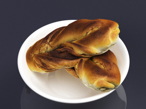 S00007 Rustic Braided Bread Loaf 3D Model