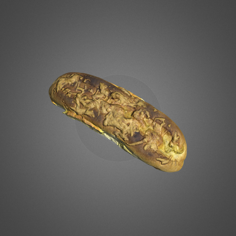 S00008 Rustic Baked Bread Loaf 3D Model .c4d .max .obj .3ds .fbx .stl .blend 